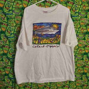 Vintage Carnival Cruise Ships T Shirt Beautiful Colors Island Hoppin 2XL